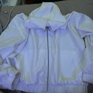 White forever 21 bomber jacket